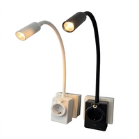 Lampe LED portable pour chambre d'hôtel, prise murale européenne, lumière flexible à commande tactile progressive, USB C, lampe de chevet pour la lecture nocturne