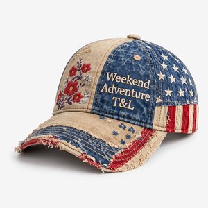 Gorra de Béisbol de 6 Paneles de Mezclilla Lavada con Logotipo Personalizado Bordado Plano, Estilo Vintage, Fabricante de Gorras - Product Image 1