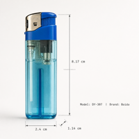 Briquets à gaz rechargeables en plastique coupe-vent personnalisables avec logo, vente en gros, certifiés ISO9001