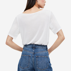 Women T-shirts Casual <b>Black</b> <b>and</b> <b>White</b> Contrast Custom Printed Tops Tee Summer Short Sleeves Custom Made T Shirt - Product Image 4