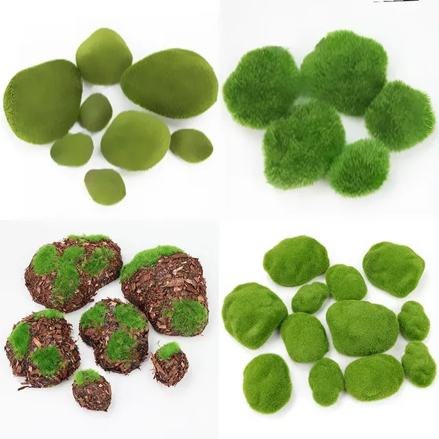 Jade Horizon Artificial Plastic Moss Wall Decor Grass Stone Design Natural Look Environment-Friendly for Indoor/Outdoor Home