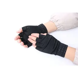 Rehabilitation Training Magnetic Non-slip Breathable Half Finger Compression Gloves Anti Arthritis Wrist Gloves