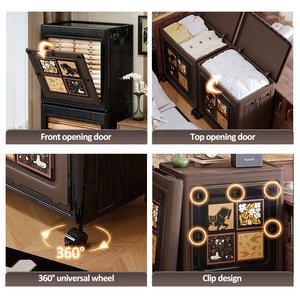 Dayooh กล่องเก็บของพลาสติกทรงลูกบาศก์อเนกประสงค์พับเก็บได้พร้อมล้อเก็บของเล่น - Product Image 2