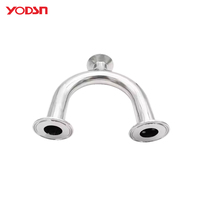 YODSN hygiène en forme de U té 316L raccords de tuyauterie en acier inoxydable chargement rapide pince mandrin poli miroir nourriture médicale
