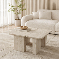 Table basse carrée en dalle de roche, table de salon en pierre naturelle, petite table à thé créative, idéale pour les petits appartements et la maison