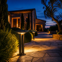 Lampe murale solaire LED 2026 extérieure étanche IP65 en aluminium et PC, alimentée par batterie LFP, pour aménagement paysager, jardin, maison et allée