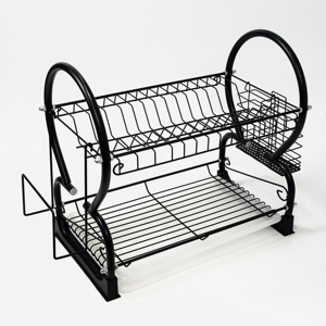 Escurridor de Platos Nórdico de Gran Capacidad de 2 Niveles, Escurridor de Platos Metálico para Armario con Soporte para Palillos y Platos - Product Image 4