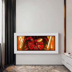 Personnalisé Dark Vador 3D LED Veilleuse <span class=keywords><strong>Skywalker</strong></span> Papier Lampe de Chevet pour Chambre Décor Cadeau Article Papier Artisanat Produit - Product Image 3