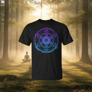 T-shirt de yoga spirituel à la géométrie sacrée du cube de Metatron Merkaba - Product Image 3