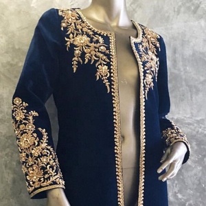 --New--Elegant & Stunning--Heavy Jaacket for Evening Party-wear with Embellished in Crystal glass beads stone work=2020. - Product Image 1