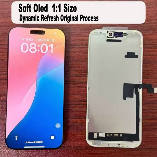 For iphone 13Promax 14 Pro 15 PRO MAX 16 PRO PLUS 17 PRO MAX Sfot Oled 1:1 Size 120hz High Refresh Premium Screen