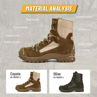 Bottes tactiques de combat américaines personnalisées Hanagal en cuir marron pour hommes, bottes de combat du désert en cuir de première qualité