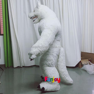 भेड़िया पोशाक वयस्क पूर्ण inflatable शुभंकर सूट प्रदर्शन लंबे बाल inflatable पार्टी हेलोलीन - Product Image 5