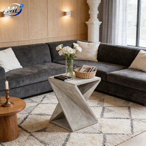 Table basse d'angle géométrique moderne en GRC massif de haute qualité, écologique et durable, pour la maison, le bureau et le salon - Product Image 5