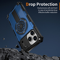 Coque de téléphone fine antichoc avec béquille et fidget spinner intégré pour iPhone 17 Pro Max Plus – Prête à être expédiée