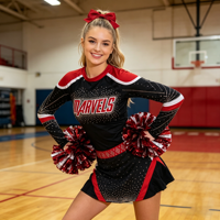Uniforme de cheerleading sportif minimaliste et élégant avec des détails modernes et raffinés, haute élasticité, idéal pour l'entraînement et les compétitions stylées.