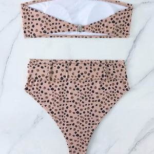 Conjunto de Bikini de Dos Piezas para Mujer, Diseño de Moda, de un Solo Hombro, Estilo Bandeau, de Secado Rápido, en Spandex/Poliéster, para Playa - Product Image 5