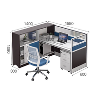 Tables d'ordinateur de bureau modernes pour 4 personnes Meubles de bureau Bureau de bureau Bureau de séparation