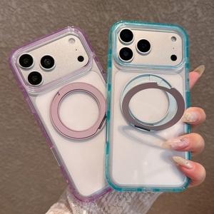 เคสโทรศัพท์ใส TPU อะคริลิคแบบเรียบง่าย พร้อมวงแหวนแม่เหล็ก สำหรับ iPhone 13 14 15 16 17 pro max ขายส่ง - Product Image 1