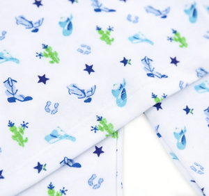 Pyjama de Pâques pour bébés garçons, style western cowboy bleu, personnalisé, vêtements de nuit pour enfants - Product Image 4