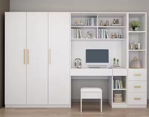 Customized Wardrobe Furniture Bedroom Set Hotel Home Solid <b>Wood</b> Large Wardrobe With <b>Dressing</b> <b>Table</b> - Product Image 5