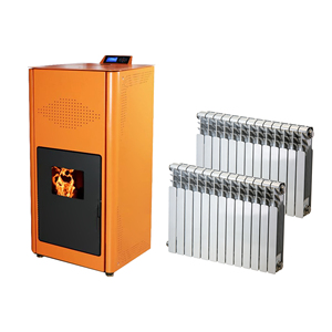 Poêle <span class=keywords><strong>à</strong></span> <span class=keywords><strong>granulés</strong></span> d'eau chaude autoportant en acier moderne de 30 kW <span class=keywords><strong>avec</strong></span> télécommande Wi-Fi pour usage intérieur PANSEE PG-300 - Product Image 2
