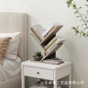 Creative Tree-Shaped Wooden Bookshelf Multi-Layer Simple <strong>Bookrack</strong> for Students Book Magazine Display Rack for Small Storage - Product Image 6