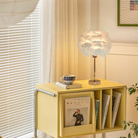Lampe de table à plumes romantique moderne, veilleuse de chevet, convient aux chambres de filles, aux chambres d'enfants et aux décorations de mariage