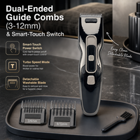 Tondeuse à cheveux professionnelle HSL-105121 avec écran LED, lame en céramique et titane, 4 réglages de longueur (0,8-1,8 mm), Turbo et verrouillage de voyage