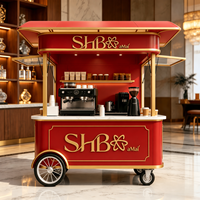 Carrito de Café Móvil Comercial de Lujo, Kiosco de Espresso Personalizado con Logotipo para Hotel, Centro Comercial, Alquiler para Eventos, Café para Bodas