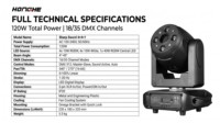 Projecteur de scène hybride multifonction 120W à tête mobile, Wash et Laser à motifs, pour DJ, discothèque, KTV, événement