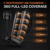 Bottes de récupération des jambes à compression d'air à 5 chambres, vente en gros usine, 6 modes, 8 intensités, massage séquentiel, drainage lymphatique, 2000 mAh