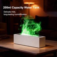 Diffuseur d'arômes à flamme simulée, humidificateur ultrasonique, diffuseur d'huiles essentielles avec lumière colorée