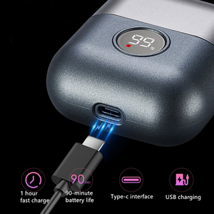 <span class=keywords><strong>Nouveau</strong></span> <span class=keywords><strong>rasoir</strong></span> électrique de voyage rechargeable, mini, portable, étanche, à triple lame oscillante, pour hommes - Product Image 2