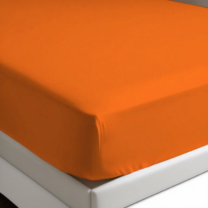 <b>Fitted</b> <b>Sheet</b> 100% Cotton Orange German <b>Single</b> 90x200cm - Product Image 3