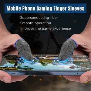 24 Needles Silver Fiber Game Finger Cover Game <b>Controller</b> Sweatproof Anti-slip Fingertip Cover Thumb Gloves <b>for</b> PUBG Mobile Game - Product Image 3