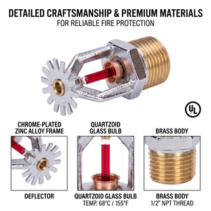 Pompe à incendie suspendue à réponse rapide homologuée UL 68 ℃   Système de lutte contre l'incendie DN15 R1/2 K80 - Product Image 3