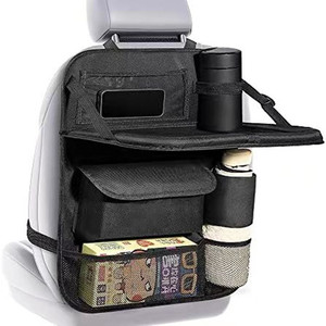 Organisateur de siège arrière de voiture pliable en cuir PU de luxe durable, multifonctionnel, universel, 50x65cm, sac de rangement en filet - Product Image 1