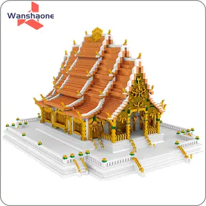 城市积木玩具积木迷你3D Diy世界著名建筑教育玩具泰国宫殿模型建筑玩具