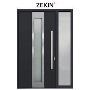 ZEKIN - Puerta Pivotante de Acero de Seguridad de Calidad, Diseño Moderno para Apartamentos, Salas de Estar, Villas, Entrada Principal, Aleación de Aluminio y Vidrio - Product Image 5