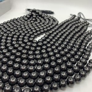Commercio all'ingrosso naturale 6-12mm Russia Shungite gemma colore nero perlina allentata stong minerale Shungite <span class=keywords><strong>String</strong></span> - Product Image 4