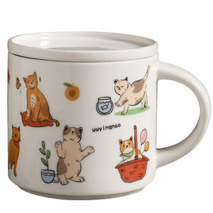 Mug en céramique directement de l'usine, motif chat mignon, design nordique, boîte cadeau, vente en gros - Product Image 5