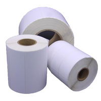 Roll Label Termal Kustom Tahan Air 58*40mm, Perekat Sendiri, Label Pengiriman, Stiker Harga Supermarket untuk Printer Termal