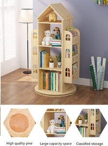 Scaffale per libri rotante di 360 gradi in piedi scaffale per libri per bambini scaffale per libri in <span class=keywords><strong>legno</strong></span> Organizer Stand - Product Image 5