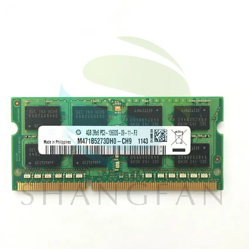 4GB 2Rx8 PC3 10600 DDR3 4G 1333Mhz memoria del ordenador portátil Notebook para SODIMM RAM segundo chipset