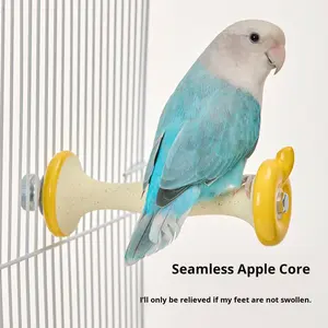 Tafit Sevimli Elma Şeklinde Seramik Papağan <span class=keywords><strong>Stand</strong></span>ı Kuş Tüneği Doğal Gaga ve Pençe Bileme <span class=keywords><strong>Stand</strong></span>ı Papağanlar, Sultan Papağanları, Muhabbet Kuşları için - Product Image 4