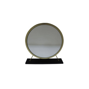 HMS 19 \ "specchio Freestanding contemporaneo con cornice rotonda in ottone materiale di alluminio per uso decorativo da parete - Product Image 2