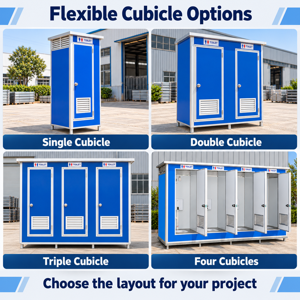 Modular Changing Booths Portable Restroom Cabin Prefabricated Double Toilet Booth Modular ...