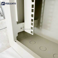 Boîtier terminal téléphonique FTTH, armoire ONU, rack de serveur de centre de données 19 pouces, acier SPCC, porte en verre trempé, rails de montage réglables