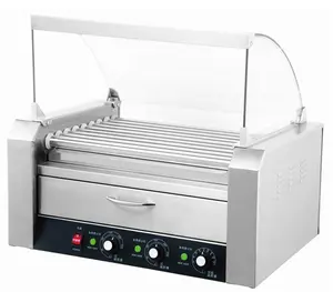 9 Roller Hotdog Worstmachine Hotdog Rollende Machine Grill/Hotdog Grill Met Broodjeswarmer